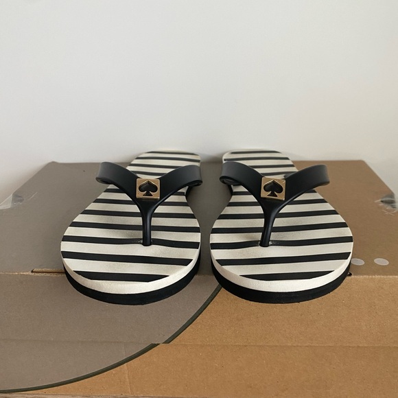 Kate Spade ♠️ Black/White Women Slide Slippers - SZ 5-6 - Picture 12 of 14